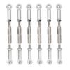 plplaaoo 6Pcs 88mm RC Car Push Rod,Adjustable Servo Links Tie Rod,Easy Installation Aluminum Alloy RC Push RodsTurnbuckle Rod Linkage Accessories for RC Car Model,RC Car Accessories (Silver)