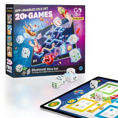 GoDice Family Pack - 5 Smart Connected Dice. Brings The Best Dice Games of All Time to The 21st Century. Educational, Fun & Innovative Games for Family, Friends, Game Nights. Free App. Cool Tech Gift