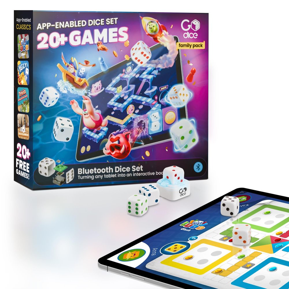 GoDice Family Pack - 5 Smart Connected Dice. Brings The Best Dice Games of All Time to The 21st Century. Educational, Fun & Innovative Games for Family, Friends, Game Nights. Free App. Cool Tech Gift