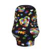 FoRes Autism Awareness Puzzle Pieces Heart Multifunctional Stroller Chair Nursing Top Cover New Mom Privacy, and Outings - Soft and Stretchy Cover, Black view 2