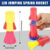 CHUNNIN 24 PCS Light Up Jumping Spring Rocket Launchers Toys with Flashing LED's, LED Light Up Party Favors, Classroom Rewards Prizes, Goodie Bag Fillers, Birthday Suprises - Games for Boys and Girls view 2