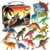 Zippytots Dinosaur Toys for Kids 3-5-7-14 Realistic Plastic Dinosaur Figures with Metal Storage Box & Learning Booklet - Educational Dino Figure Toys for Boys Girls Toddlers view 1