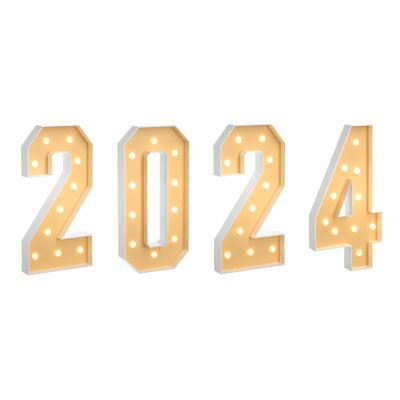 2024 Graduation Decorations,Class Of 2024 Graduation Sign Table Lamps,LED Letter Lights Sign For Kindergarten Preschool High School(2024 White,2FT)