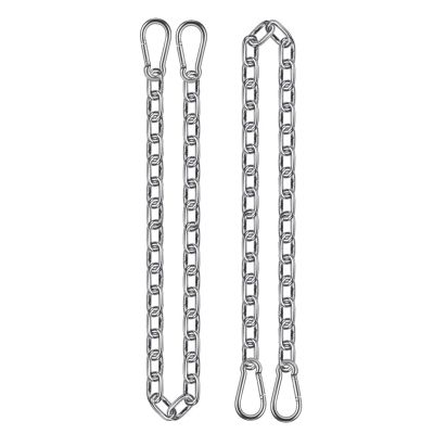2 Pack 44in Hanging Chair Chain with 4 Carabiners, 500LB Capacity Hanging Kits Heavy Duty Hanging Chair Hardware for Hammock Swing Punching Bags Sandbag Indoor Outdoor Yoga Gym (Silver)