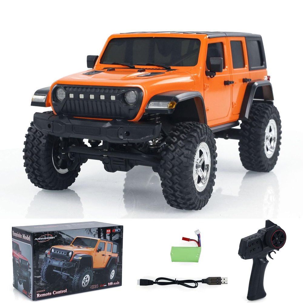 wheelfun 1/18 RC Crawler 4WD RTR Off-Raod Truck Lights Remote Control Car Reverse Lights Brush Motor Waterproof Brushed ESC