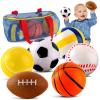Balls Toys Gift for Toddlers 3 4 5 Years Old,6 Small Sports Foam Balls for Baby with Soccer Ball,Basketball,Football,Baseball,Tennis Ball and Volleyball,Mini Soft Balls for Kids Boys Girl view 1