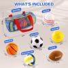 Balls Toys Gift for Toddlers 3 4 5 Years Old,6 Small Sports Foam Balls for Baby with Soccer Ball,Basketball,Football,Baseball,Tennis Ball and Volleyball,Mini Soft Balls for Kids Boys Girl view 2
