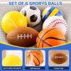 Balls Toys Gift for Toddlers 3 4 5 Years Old,6 Small Sports Foam Balls for Baby with Soccer Ball,Basketball,Football,Baseball,Tennis Ball and Volleyball,Mini Soft Balls for Kids Boys Girl view 3