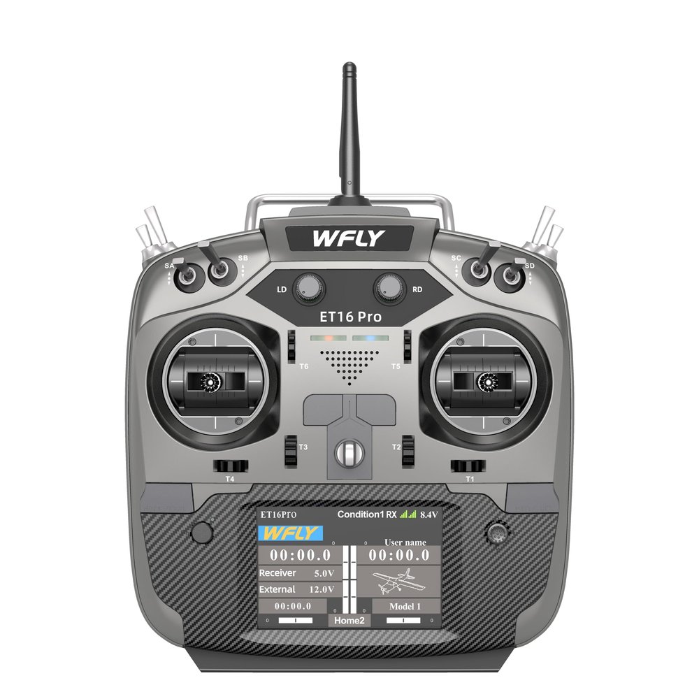 2024 New WFLY ET16Pro RC Transmitter Full Metal Hall Sinsor Gimbals ELRS Dual Built-in RF Modules 500mW Max Power15W Fast Charge