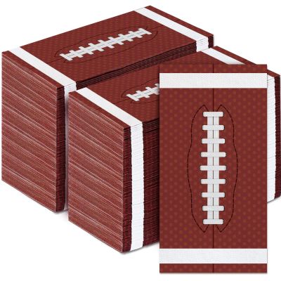 100Pcs Football Paper Napkins, 3-Ply Sports Party Towels, Super Game Bowl Party Decoration Football Theme Birthday Party Favors
