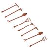 1:12 Dollhouse Farming Tools, Miniature Rusty Metal Shovel Hoe and Pitchfork Kit for Garden Landscape, DIY Accessories (4 Tools) view 4