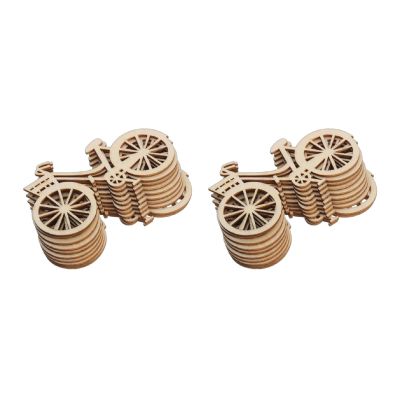 10pcs Wooden Bike Cutout Veneers Slices Crafting Ornament Theme Bike Equipment Accessories Cycling Accessories for Bike Men Women Road Bike for Handle Flywheel Chain