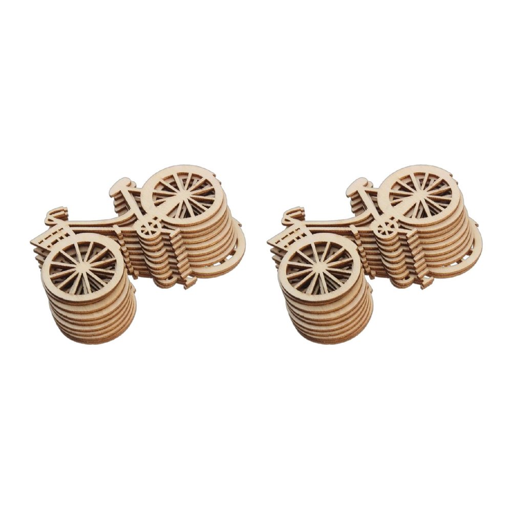 10pcs Wooden Bike Cutout Veneers Slices Crafting Ornament Theme Bike Equipment Accessories Cycling Accessories for Bike Men Women Road Bike for Handle Flywheel Chain