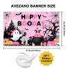Avezano Halloween Birthday Backdrop Pink Happy Boo Day Banner for Girls Cute Ghost Boo Happy Birthday Cake Table Decorations 70.8x43.3inch view 4