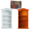 Dollhouse Bookshelf with 30 Books Wooden Miniature Bookshelf 4 Floors Mini Bookshelf for Dollhouse Furniture Accessories White. view 4