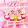 20pcs Foil Firework Cupcake Toppers Birthday Cake Toppers Sparkle Tinsel Cocktail Fruit Toothpick for Birthday Wedding Happy New Year Graduation Valentine's Party Supplies view 3