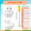 36 Pcs 2 Inch White Blank Rubber Ducks DIY Ducks Bulk Float Bath Toy Squeaky Duckies with Pens of 12 Colors for Baby Gifts Birthday Pool Activity Supplies view 2