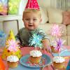 15 Pack Foil Firework Cupcake Toppers Birthday Cake Toppers Sparkle Tinsel Cocktail Fruit Toothpick for Birthday Wedding Happy New Year Graduation Valentine's Party Supplies view 4