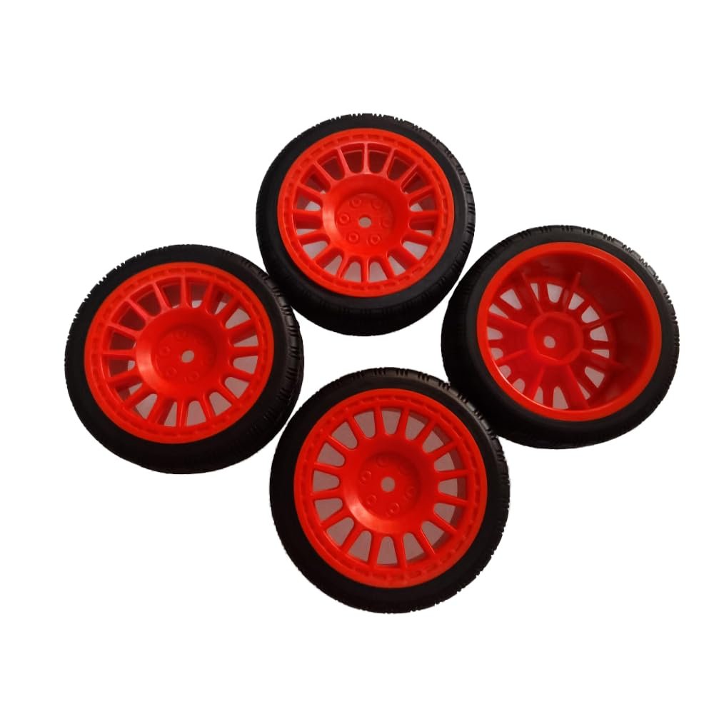 1/10 On-Road Touring Racing Car 12mm Hex Wheel 4X Soft Rubber Tires 65mm Plastic Wheel Rims (E3)