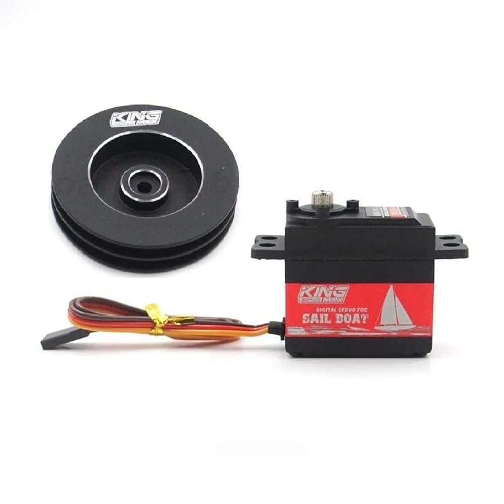 SPARKHOBBY SW22HV 68g Waterproof Winch Steering Servo Programmable Turn 1.5~7T Digital High Voltage Metal Gear for RC Sailing Boat (with 4T Metal Winch)