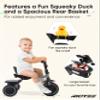 RIDYEE Tricycle for Toddlers 18 Months to 5 Years with Removable Push Handle, Tricycles for 3-5 Year Olds Ideal for On-The-Go Families, Adjustable Carry-Friendly Seat, Grey view 3