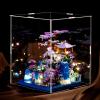 APENGBAOL Peach Blossom Pond Japanese Architecture Building Blocks Set for Adults and Kids with Acrylic Display Cover, Micro Mini Bricks Cherry Blossom Tree House Building Kit 2500+PCS view 2