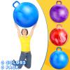 Lewtemi 3 Pcs 29 Inch Bouncing Ball with Handle, Outdoors Jumping Hopping Ball and Air Pump for Sports Exercise (Gradient Red, Gradient Blue, Purple) view 3