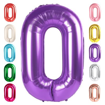 Number 0 Balloons 40 Inch Purple Number Balloons for 10 20 30 40 50 60 70 80 90 100 Numbers Balloon Birthday Decorations Wedding Event Baby Shower