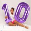 Number 0 Balloons 40 Inch Purple Number Balloons for 10 20 30 40 50 60 70 80 90 100 Numbers Balloon Birthday Decorations Wedding Event Baby Shower view 2