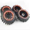 Orange Beadlock Knobby Digger Tires Wheels for Rovan HPI Baja 5B 5T 5SC King Motor Losi DBXL 5ive T view 1