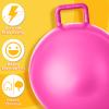 Lewtemi 3 Pcs 29 Inch Bouncing Ball with Handle, Outdoors Hopper Jumping Hopping Ball and Air Pump for Sports Exercise (Yellow, Light Green, Pink) view 4