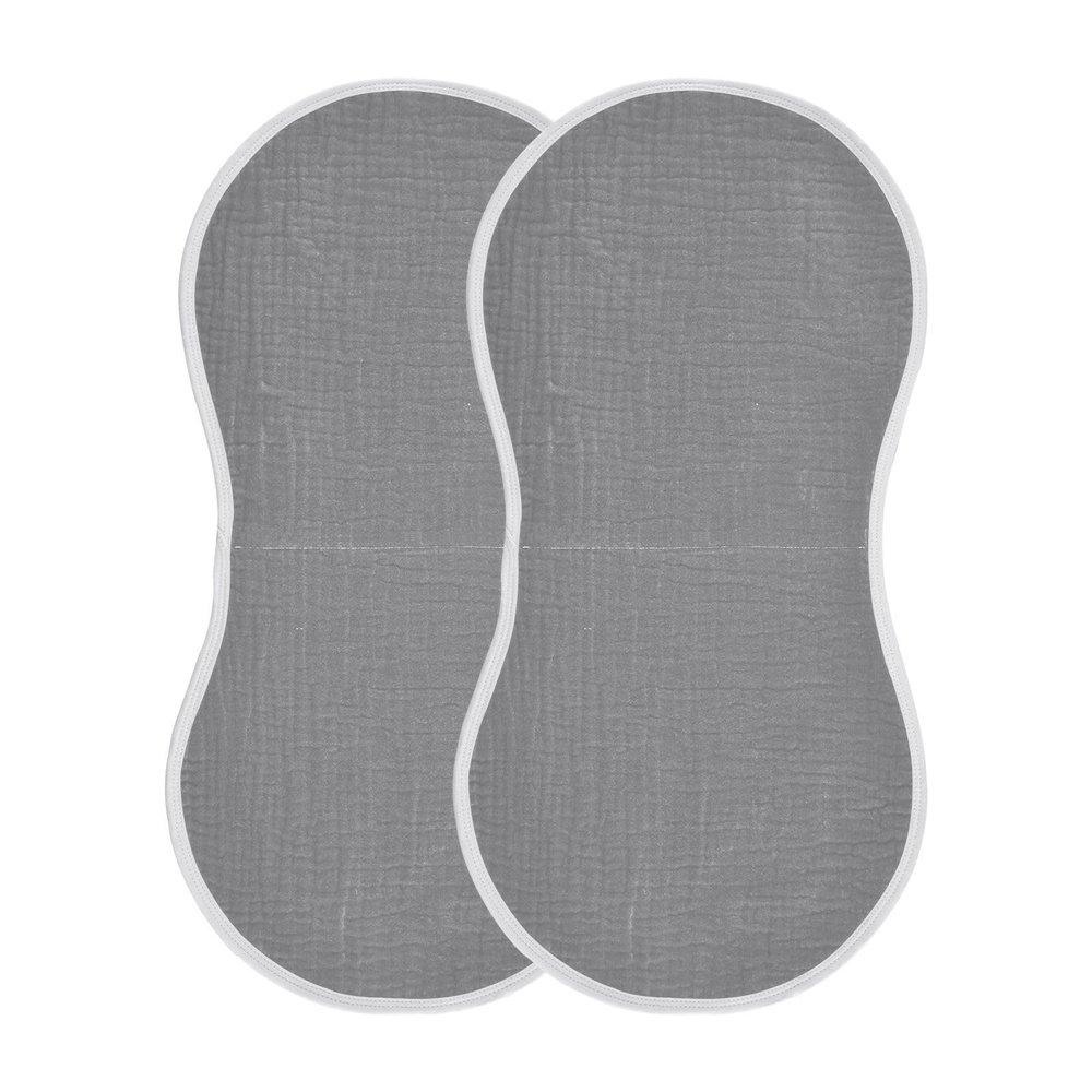 Emelivor Rock Gray Muslin Burp Cloths for Baby Super Soft Baby Burp Cloths 2 Pack Absorbent Baby Washcloths Bibs Burping Cloth Spit Up Rags for Newborn Babies Girls Boys
