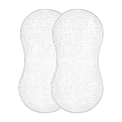 Emelivor White Muslin Burp Cloths for Baby Super Soft Baby Burp Cloths 2 Pack Absorbent Baby Washcloths Burp Bibs Towel Spit Up Burping Rags for Newborn Girls Boys Babies