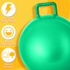 Lewtemi 3 Pcs 29 Inch Bouncing Ball with Handle, Outdoors Hopper Jumping Hopping Ball and Air Pump for Sports Exercise (Purple, Green, Orange) view 4