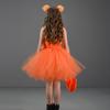 ABEHIK 3PCS Toddler Girls Tulle Tutu Dress Headband and Bag Pumpkin Spaghetti Straps Layered Tulle Princess Birthday Party Dress Outfits Clothes Orange 10-12Y view 4