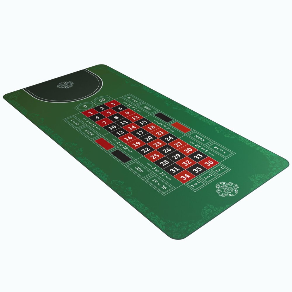 Bullets Playing Cards, Roulette Mat, Different Sizes & Variations, Casino-Style Roulette Layout, Durable, Portable, Double 0-63" x 31.5" (160 x 80cm), Green