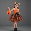 ABEHIK Little Girls 3PCS Tulle Tutu Dress Headband and Bag Toddler Pumpkin Spaghetti Straps Layered Tulle Princess Birthday Party Dress Outfits Clothes Black 2-3Y view 3