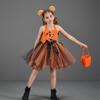 ABEHIK Little Girls 3PCS Tulle Tutu Dress Headband and Bag Toddler Pumpkin Spaghetti Straps Layered Tulle Princess Birthday Party Dress Outfits Clothes Black 2-3Y view 4