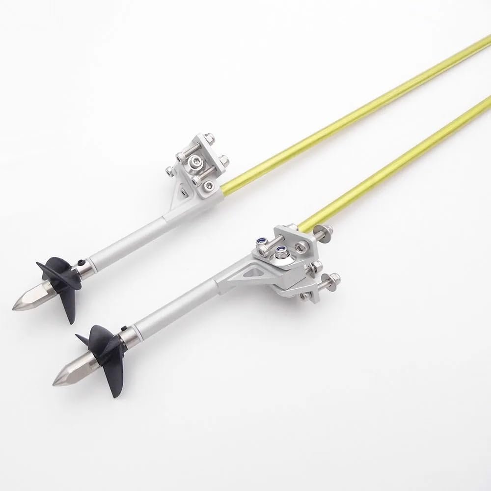 RC Boat Flexible Shaft 4mm 350mm CW CCW Drive Cable Shaft Strut Mount 36mm Propeller for RC Boat Speed Mono V Oval Catamaran(1Pair LH and RH)