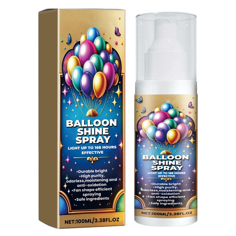 100ml Balloon Brightener Spray | 100ml Balloons Shiny Spray,High Shine Balloon Spray For An Elegant High Gloss Finish In Minutes,Balloons Shiny Spray For Balloons To Shine And Last Longer