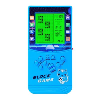 CZT Green Light Large Screen Retro Brick Game Console Built-in Classic Nostalgic Puzzle 999 in 1 Block Game Room/Outdoor/Travel Good Partner Children/Student Gifts (Blue)