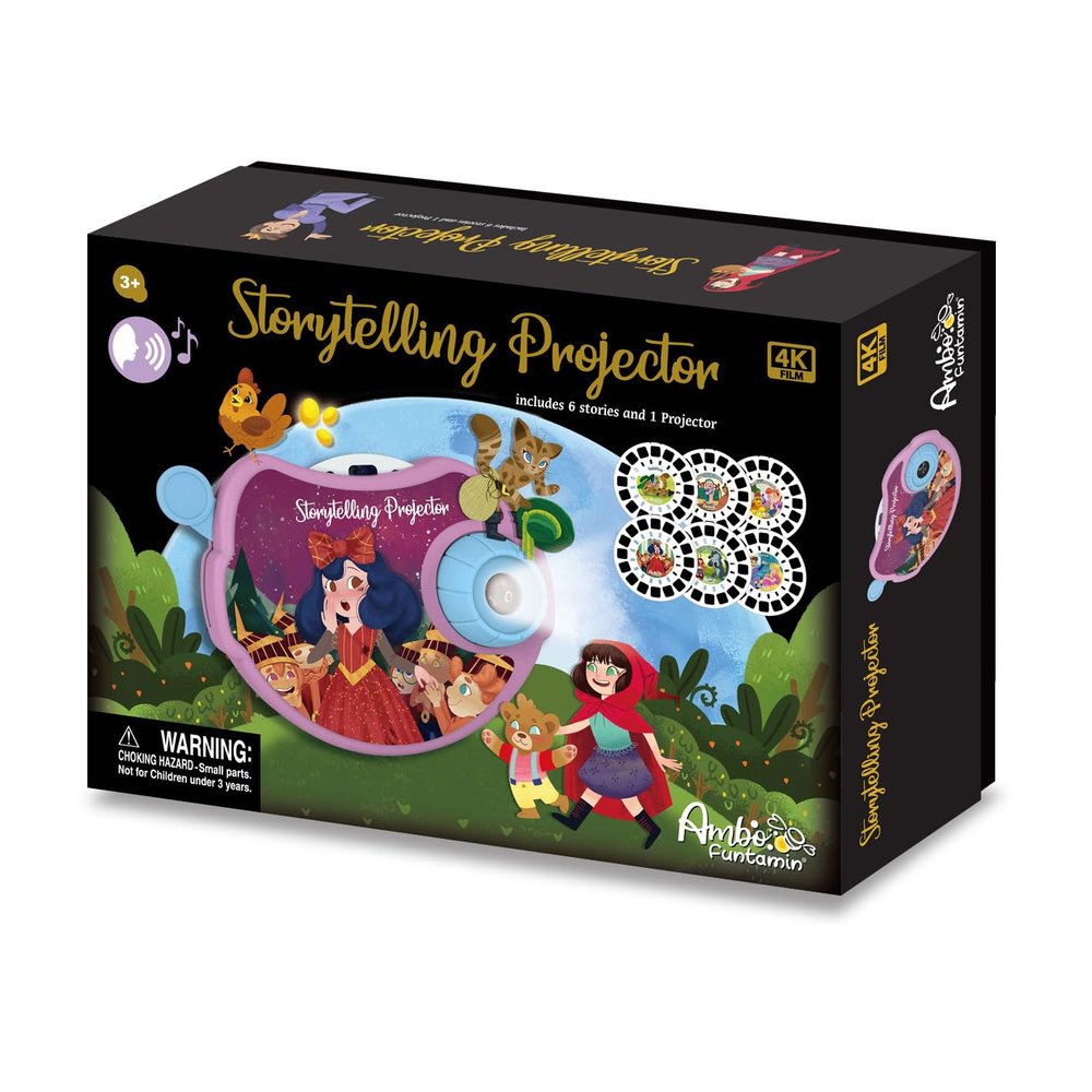 Ambo Funtamin - Storytelling Projector (Fairytales) with 6 Stories, Storytime, Story Books, Kids Projector Story Book