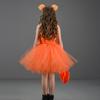 ABEHIK 3PCS Toddler Girls Tulle Tutu Dress Headband and Bag Pumpkin Spaghetti Straps Layered Tulle Princess Birthday Party Dress Outfits Clothes Orange 8-9Y view 4