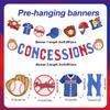 2pcs Baseball Banner, Triangle Bunting Pennant Flag Pre-Strung Baseball Party Decorations Baseball Birthday Concessions Supplies for Sports Themed Party Backdrop view 2