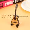 Sunicon Miniature Guitar Model, Mini Wooden Guitar Model Display with Stand upport and Case, Musical Ornaments Dollhouse Accessories Model Craft Home Decor view 3