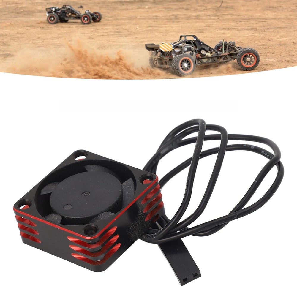 Brushless Motor ESC Cooling Fan, High Speed Dissipation 25x25mm Aluminium Alloy RC Electric Motor Cooling Fan Solid Construction Universal Fit for RC Car (Red)