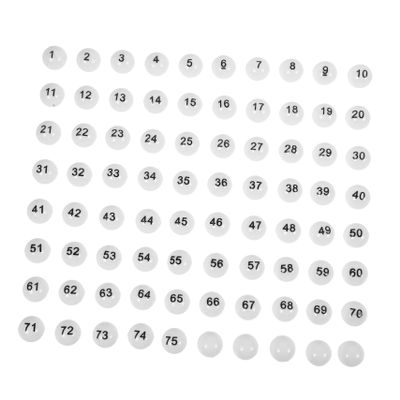 ibasenice 75pcs Plastic Lottery Balls for Party Games Numbered Raffle Balls and Portable for Bingo and Entertainment Activities