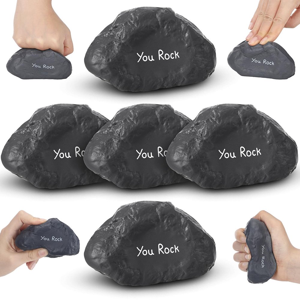 Gemscream Funny Inspirational Stress Balls for Adults Motivational Stress Reliever Squeezable Mini Foam Balls Appreciation Gifts for Employee Coworker Staff Teacher Nurse(50 Pcs,Stone)