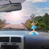 2PCS Hawaiian Guitar Girl Dancer Girl Bobble Head Car Dashboard Decoration Dancing Girl Shaking Ornament Solar Powered Dancing Animal Toy Car Interior Doll Ornament for Car Office Desk Home Decor G view 2