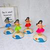 2PCS Hawaiian Guitar Girl Dancer Girl Bobble Head Car Dashboard Decoration Dancing Girl Shaking Ornament Solar Powered Dancing Animal Toy Car Interior Doll Ornament for Car Office Desk Home Decor G view 3
